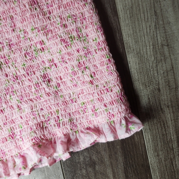 Expand-A-Band Binder Strapless Floral Pink Smocked Bandeau Women's Size XL EUC - Picture 9 of 16